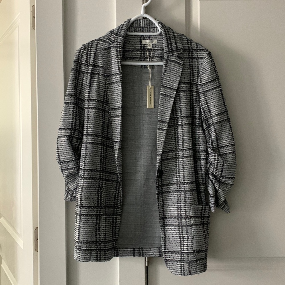 Max Studio blue white blazer sz xs